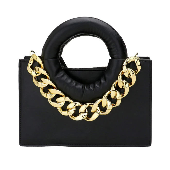 Elegant Chain-Accented Handbag